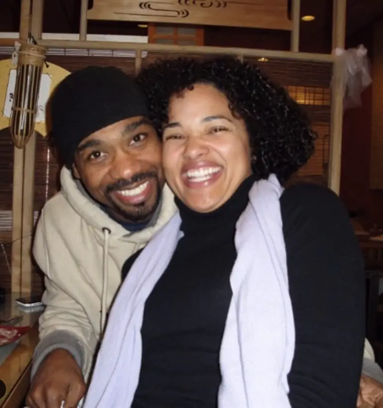 Michael Beach celebrating his wife Elisha Beach