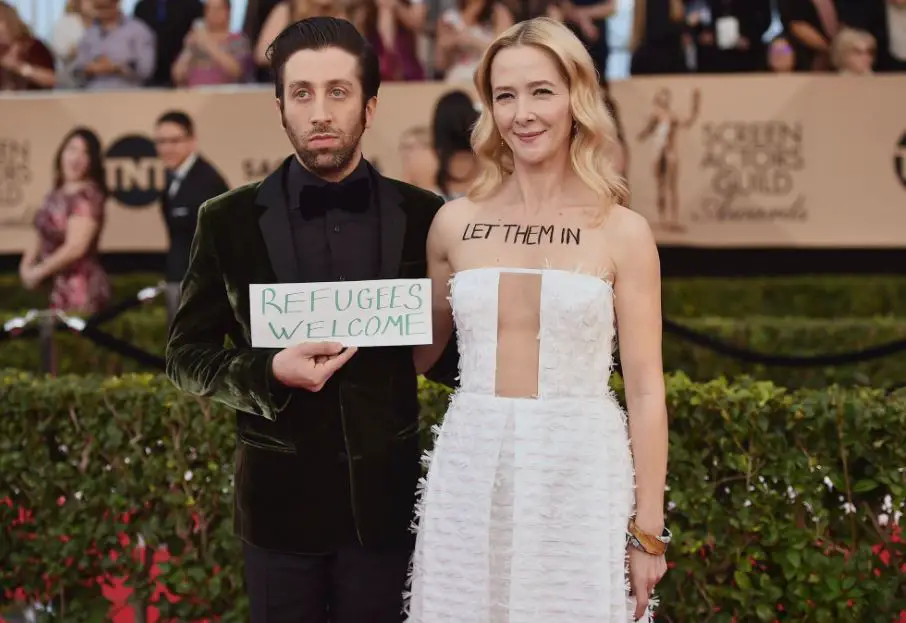 Simon Helberg and wife Jocelyn Towne at the Screen Actors Guild Awards in 2017.