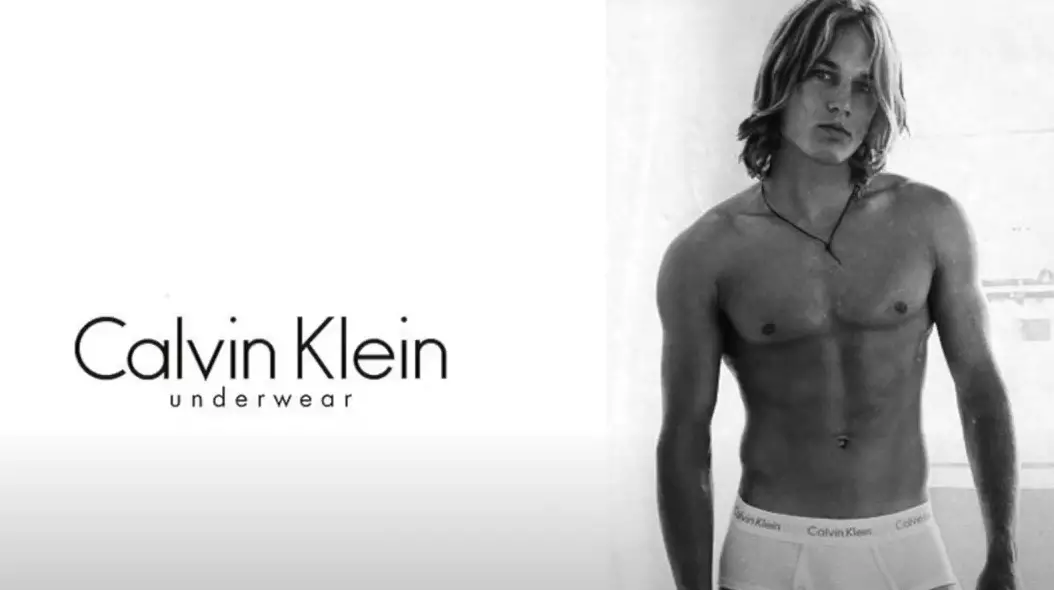 Travis Fimmel posing for photoshoot for Calvin Klien
