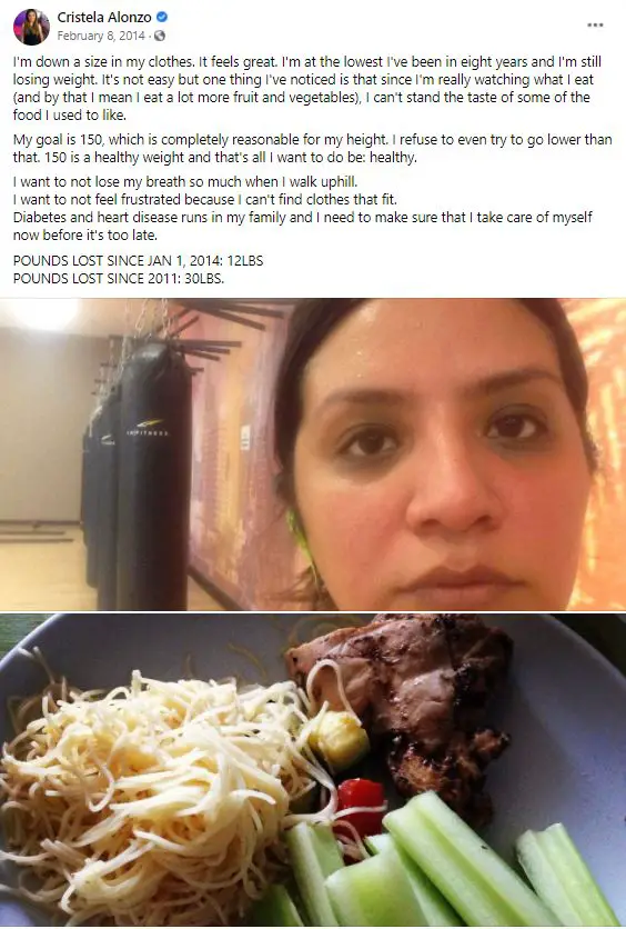 Cristela Alonzo's healthy lifestyle in 2014